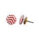 Red Striped Flat Ceramic Knob