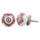 White Pink Floral Cabinet Knob