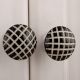Black Etched Stripe Flat Knob