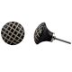 Black Etched Stripe Flat Knob