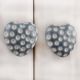 Grey Heart Etched Ceramic Knob
