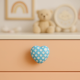 Turquoise Heart Etched Ceramic Knob