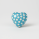 Turquoise Heart Etched Ceramic Knob
