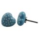 Turquoise Heart Etched Ceramic Knob
