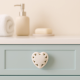 White Heart Ceramic Knob