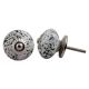 White Black Etched Knob