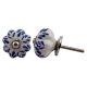 White Navy Blue Leaf Knob