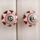 White Red Heart Ceramic Knob