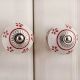 Red Tiny Floral Ceramic Knob
