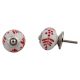 White Red Leaf Painted Knobs
