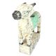 Standing Wooden Cow with Pastel Green Band on the Back