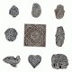 Set of 9 Piece New Mix Wooden Printing Block