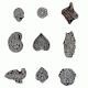 Set of 9 Piece New Mix Wooden Printing Block