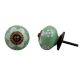 Sage Green White Floral Knob