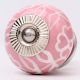 Pink Etched Flower Knob