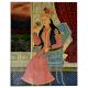 Mughal painting of Mumtaz mahal with a rose 26 X 21