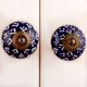 Navy Blue White Designer Knob