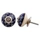 Navy Blue White Designer Knob