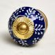 Navy Blue White Leaf Knob
