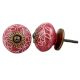 Dark Pink Leaf Floral Ceramic Knob Online