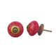 Red Leaf Floral Ceramic Knob