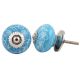 Turquoise Leaf Floral Ceramic Knob