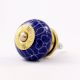 Navy Blue Leaf Floral Ceramic Knob