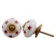 White Red Star Ceramic Knob