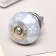 Grey White Heart Floral Knob