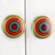 Multicolor Stripe Flat Ceramic Drawer Knob