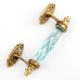 Water Cut Glass Golden Small Door Handles