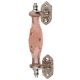 Pink Cut Glass Silver Small Door Handles