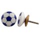 Navy Blue Football Ceramic Flat Knob