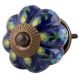 Dark Blue Floral Melon Knob