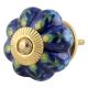 Dark Blue Floral Melon Knob