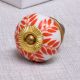 Orange Leaf Ceramic Knob