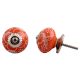 Orange Floral Ceramic Knob