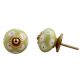 Lime White Flower Floral Dresser Knob