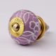 Light Purple floral Leafy Knob