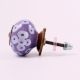 Light Purple Ceramic Floral Cabinet Knob