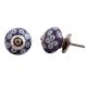 Purple Ceramic Floral Dresser Knob