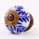 Navy Blue Leaf Ceramic Knob