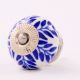 Navy Blue Leaf Ceramic Knob