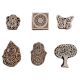 Set of 6 Piece New Mix Wooden Printing Block