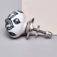 Grey Ceramic Floral Knob