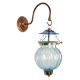 Light Blue Melon Shaped Glass Hanging