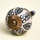 Black Leaf Ceramic Cabinet Knob