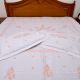 White & Peach Embroidered Bedsheet