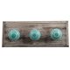 Sea Green White Strip Wooden Hooks