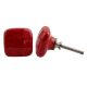 Red Square Crackle Ceramic Furniture Knob